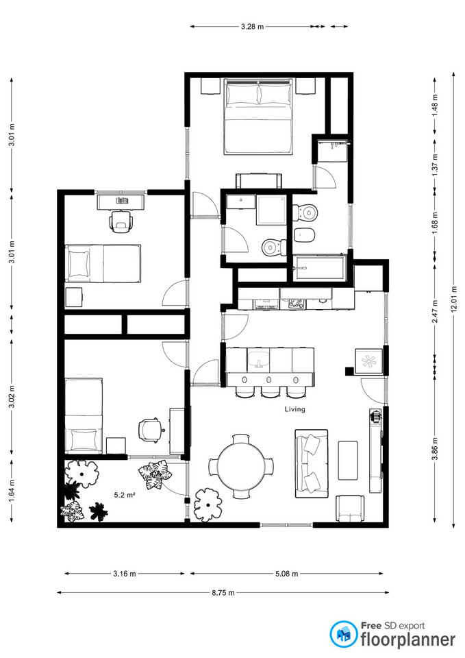Plano nuevo, living-cocina integrado y suite